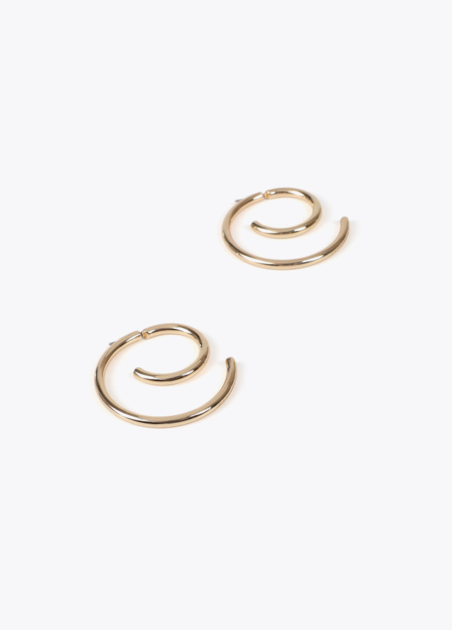 Two-tone spiral earrings