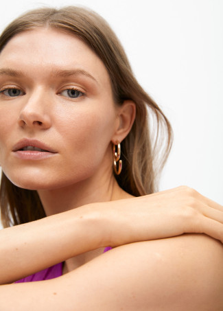 Two-tone spiral earrings