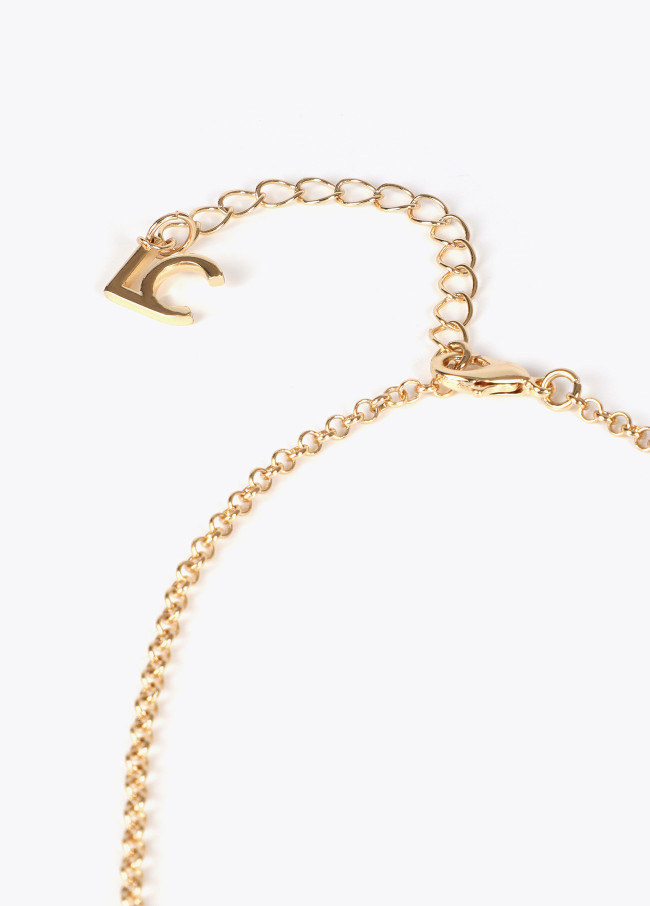 Collier Long Nœud Bicolore avec Imprimé Animal