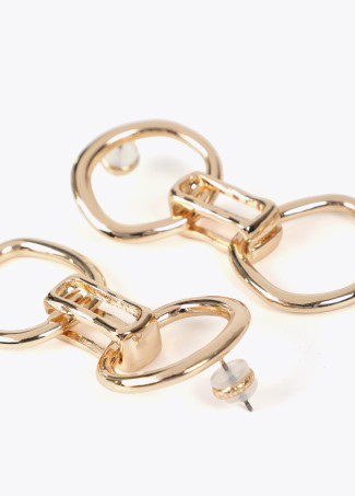 Rounded double chain link earrings