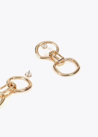 Rounded double chain link earrings