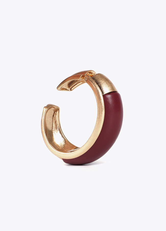 Contrast faux leather bracelet