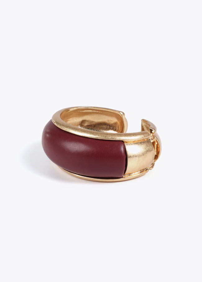 Contrast faux leather bracelet