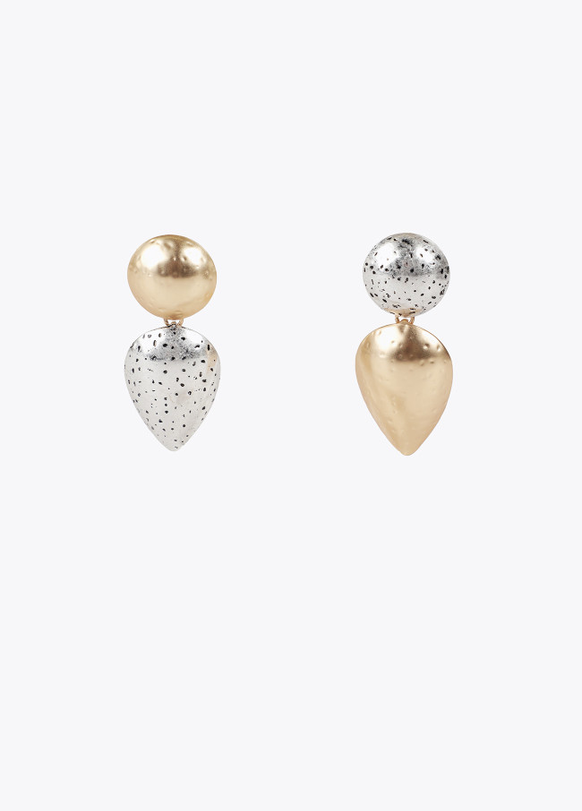 Pendientes lagrima bicolor combinados