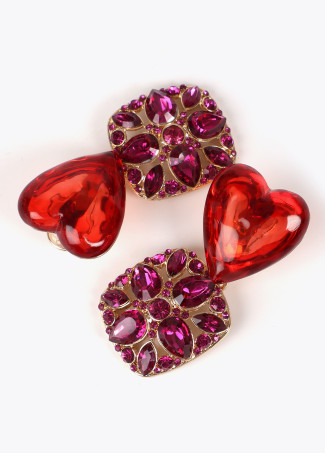 Rhinestone heart earrings