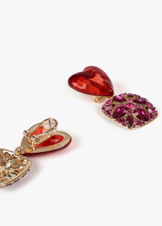 Rhinestone heart earrings