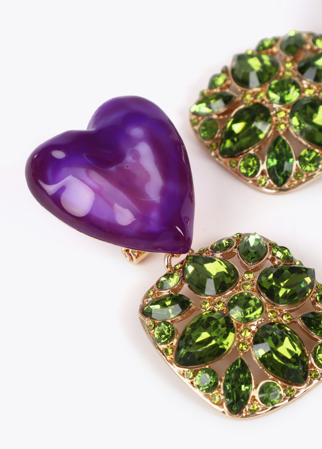 Pendientes joya corazón