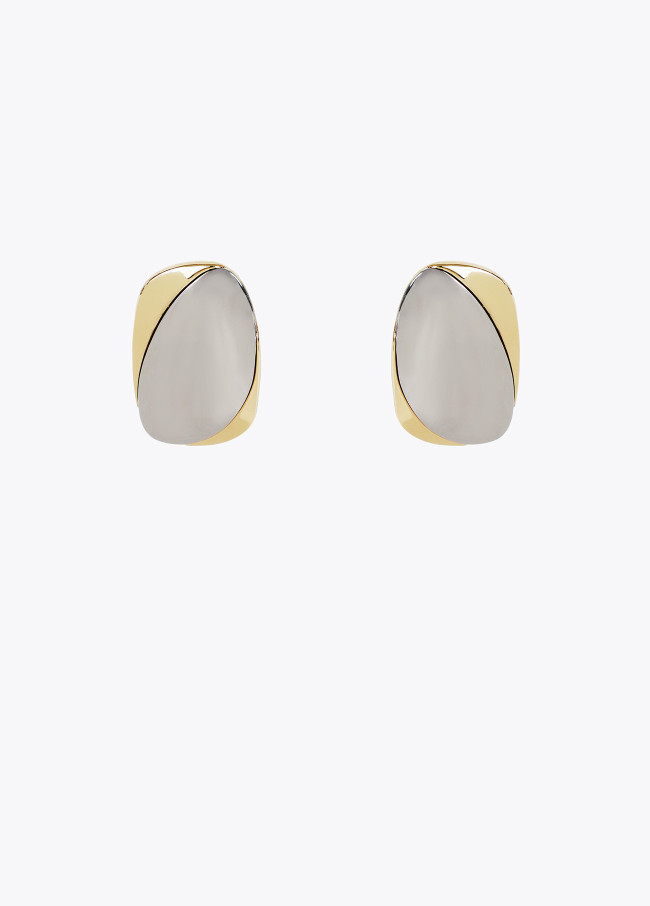 Pendientes grandes combinados metales