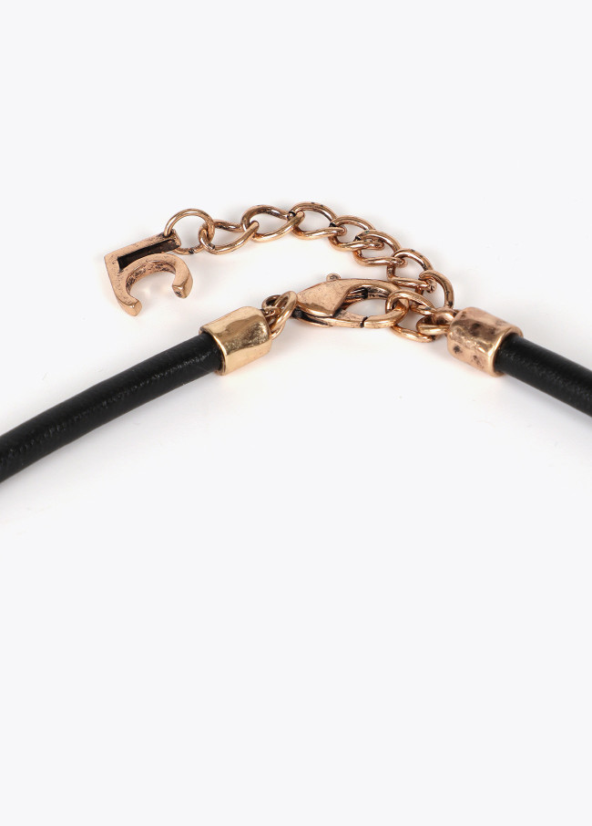 Collar cordón corazón efecto cristal