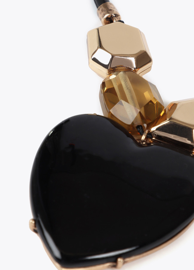 Collar cordón corazón efecto cristal