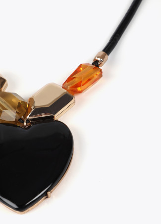 Collar cordón corazón efecto cristal