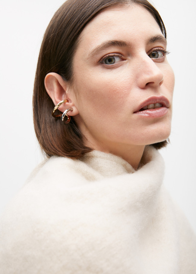 Pendientes efecto piercing combinados