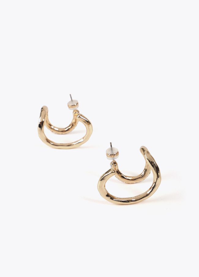 Pendientes efecto piercing combinados joya