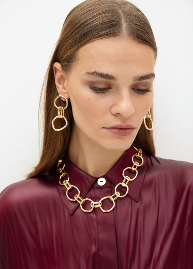 Collana Corta Maglie Arrotondate