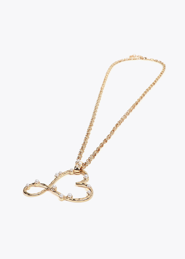 Thin chain necklace with infinity heart