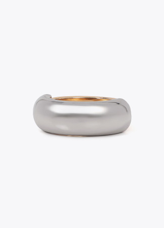 Rigid two-tone metal bangle