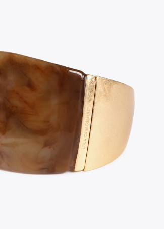 Rigid bangle with acrylic piece