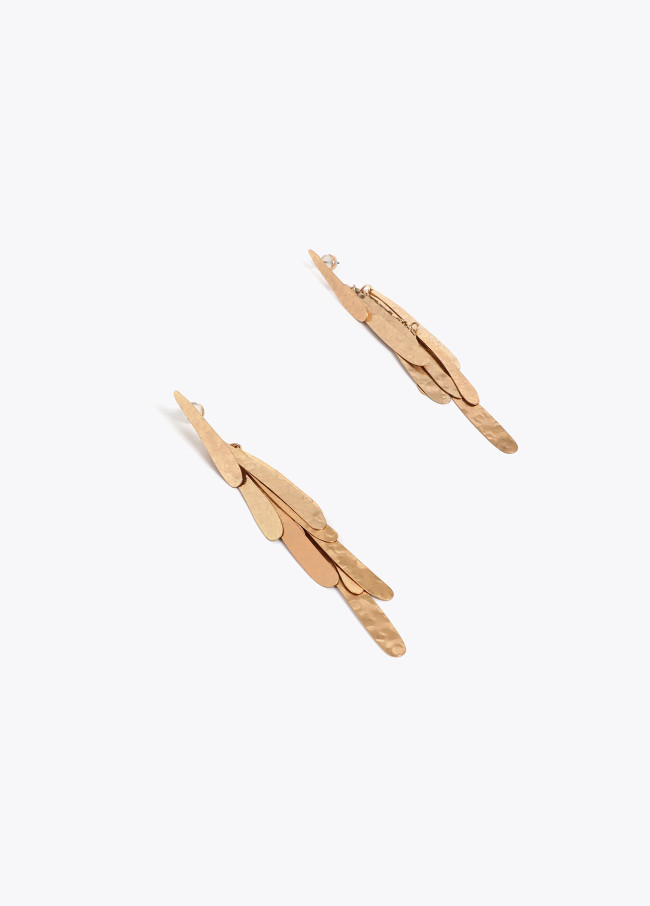 Metallic fringe earrings