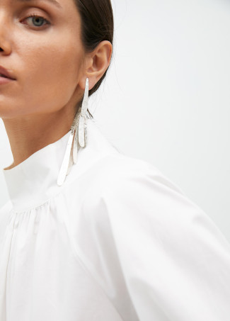 Metallic fringe earrings