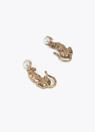 Pendientes leopardo con perla