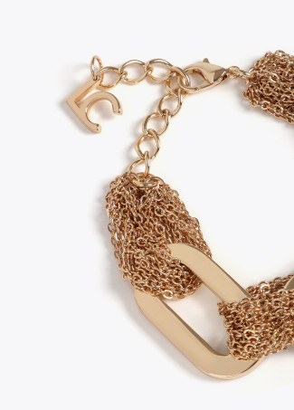 Linked multi-strand bracelet