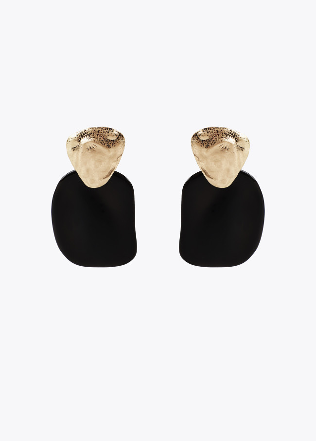 Pendientes dos piezas combinado metal y acrilico