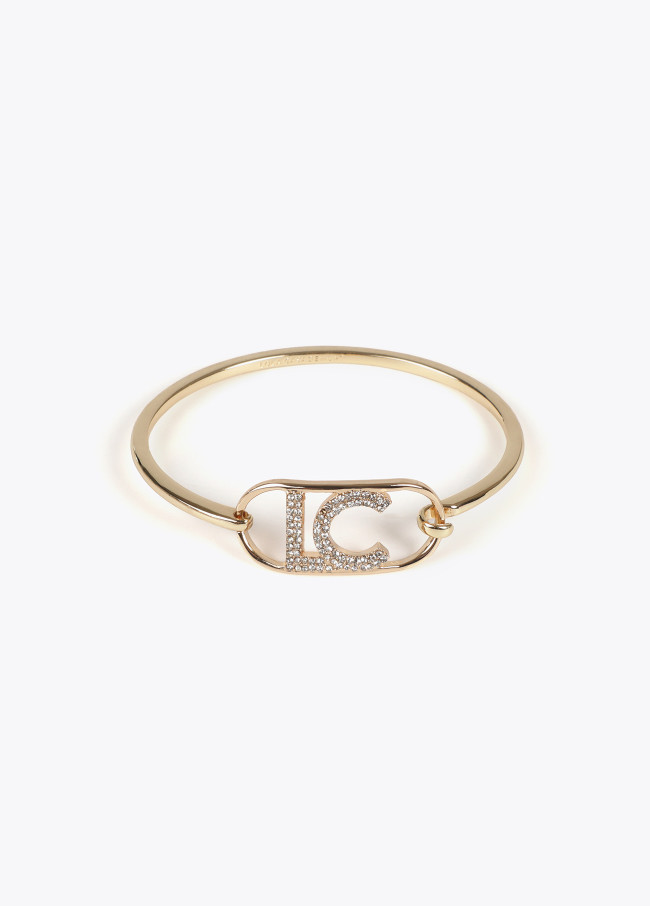 Pulsera fina rigida logo ovalado