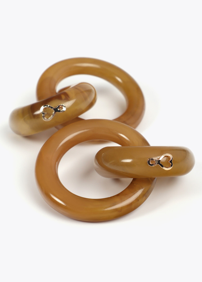 Acrylic earrings with front hoop