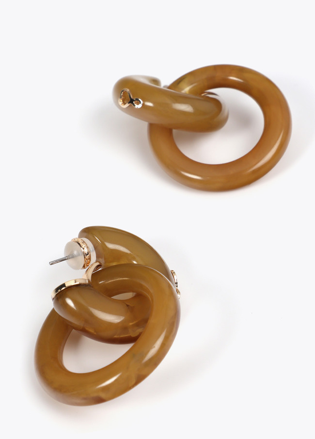 Acrylic earrings with front hoop