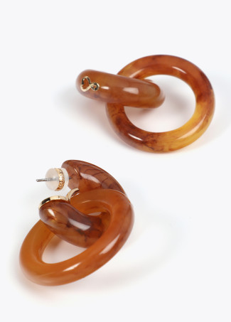 Acrylic earrings with front hoop