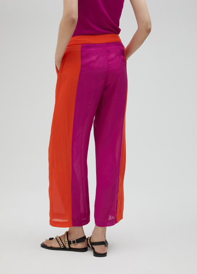 Pantalon fluide bicolore