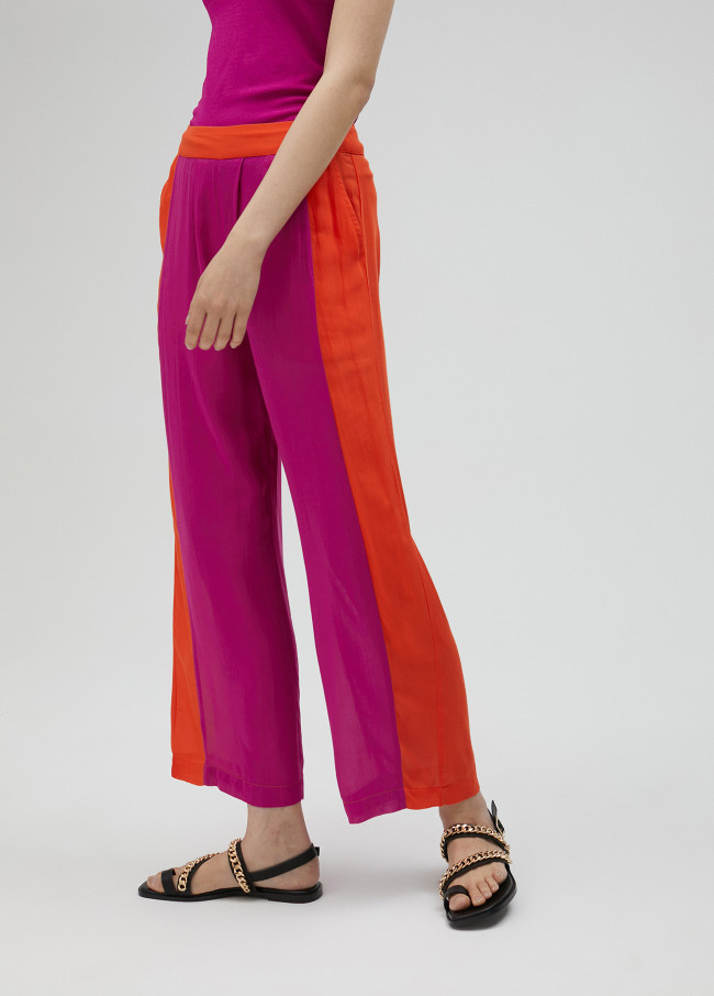 Pantalon fluide bicolore