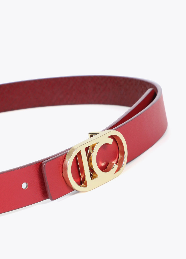 Cinturón Reversible Textura Piel Serpiente