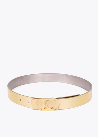 Reversible belt with logo buckle