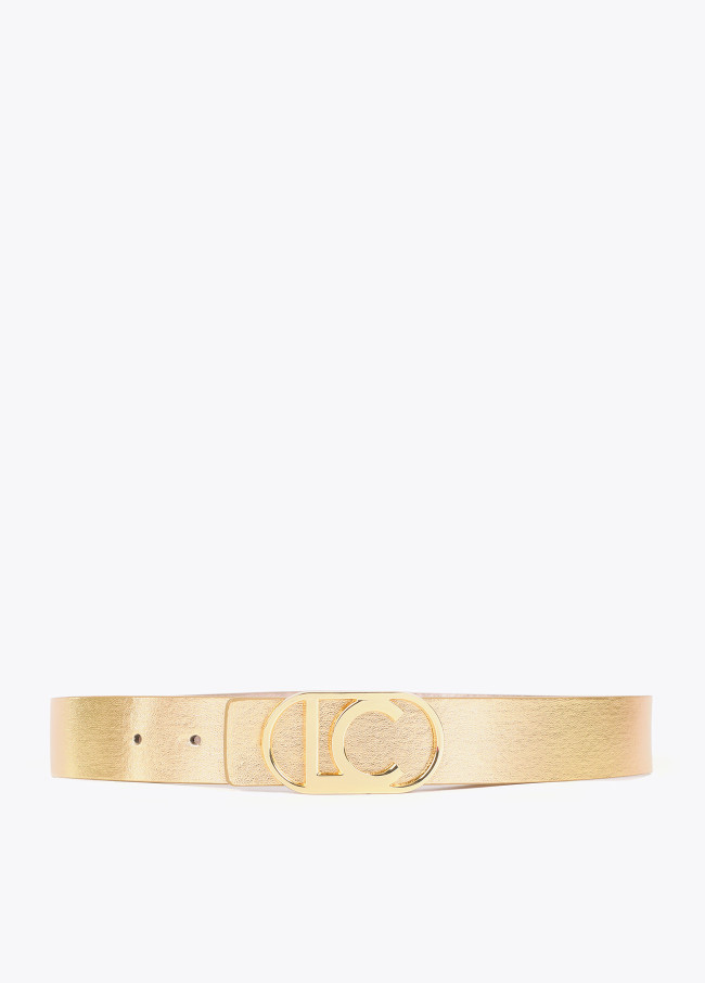 Cinturon reversible con hebilla logo