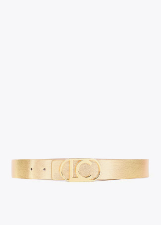 Reversible belt with logo buckle