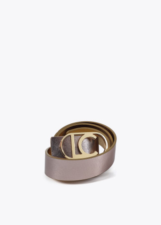 Reversible belt with logo buckle