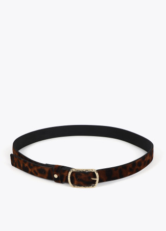 Narrow animal print belt
