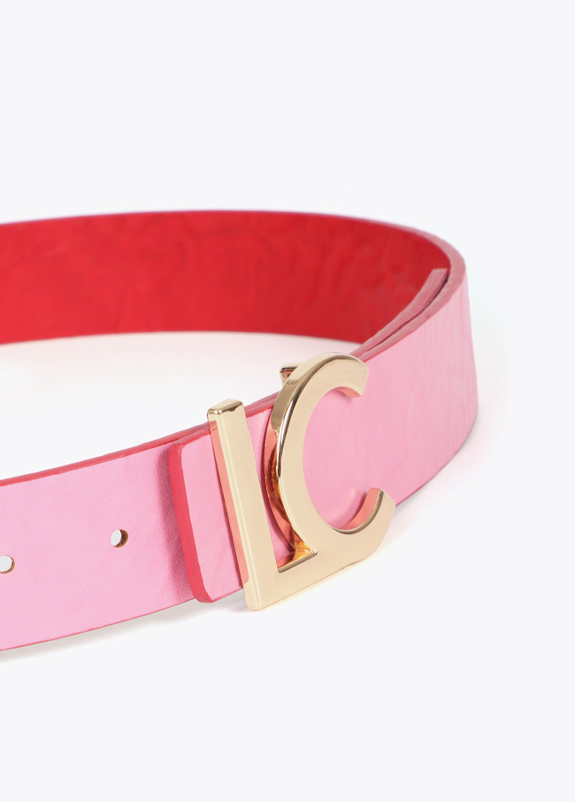 Reversible belt with LC buckle