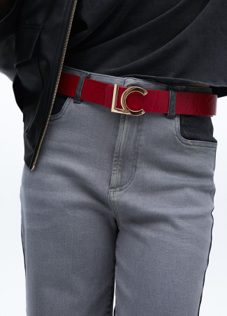 Reversible belt with LC buckle