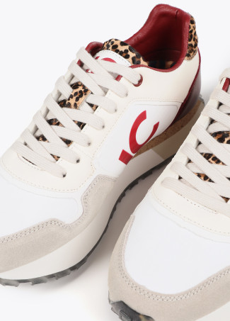 Animal print trainers with personalised sole and leather details