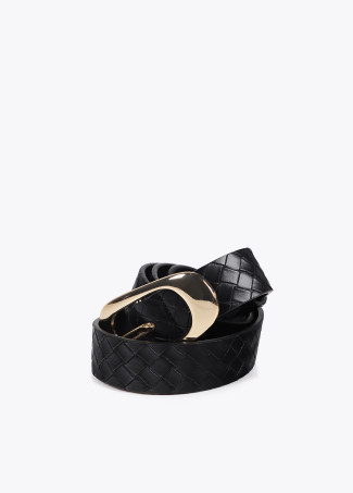 Braided faux leather belt