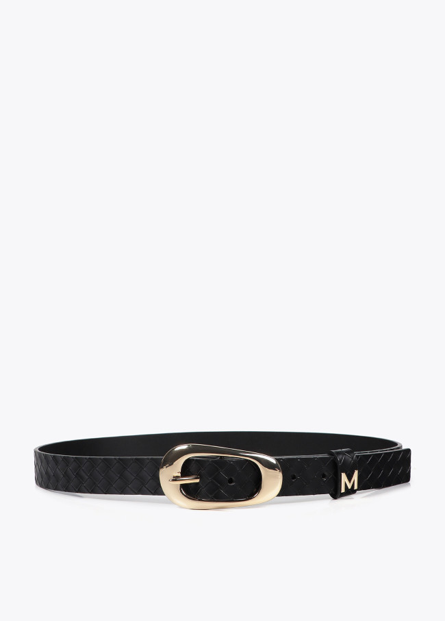 Braided faux leather belt