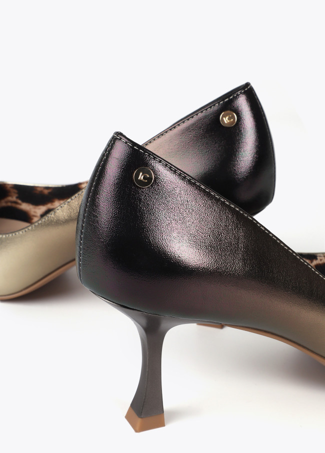 Ombré effect metallic high-heel shoes with...