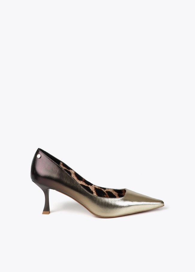 Ombré effect metallic high-heel shoes with...
