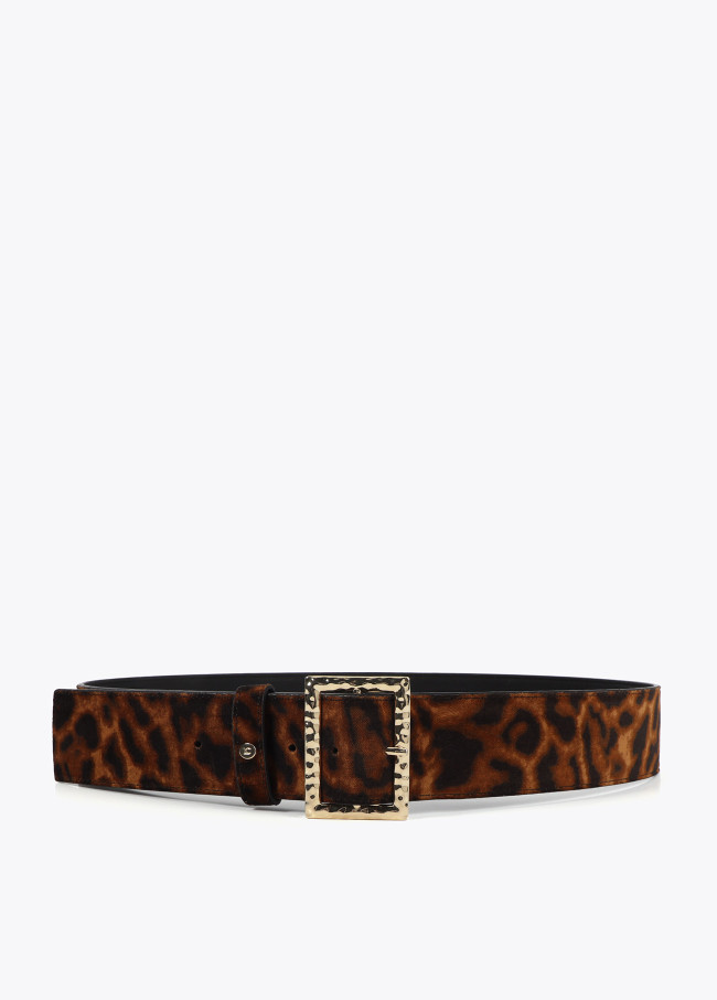 Breiter Gürtel mit Animal-Print