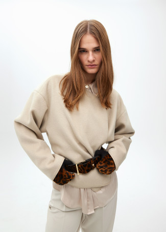 Wide animal print belt