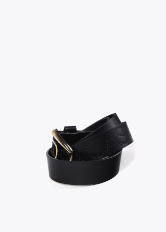 Belt with cutwork logo