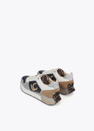 Animal print trainers with personalised sole and leather details
