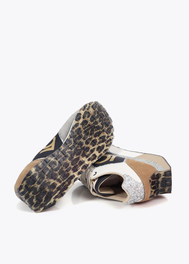 Animal print trainers with personalised sole...